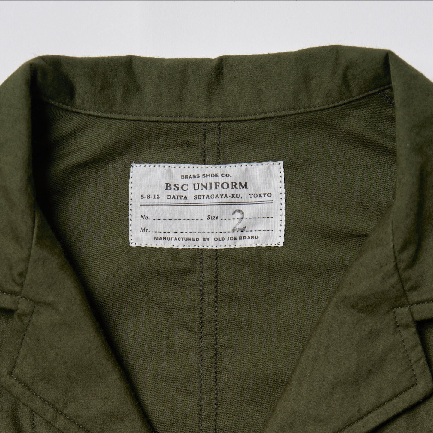 BSC Uniform "Light Moleskin French Zip Jacket" Olive