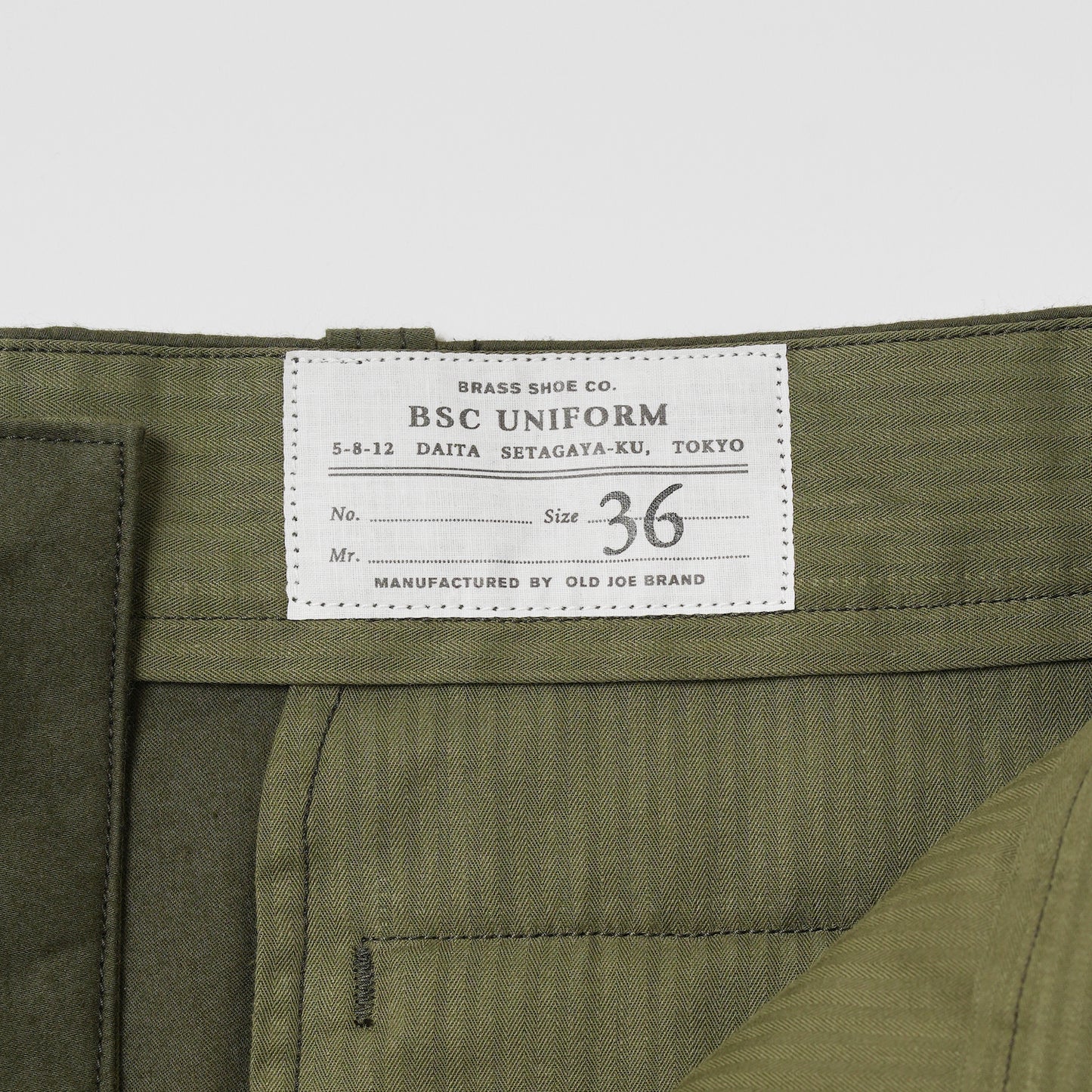 BSC Uniform "Light Moleskin French Work Pants" Olive