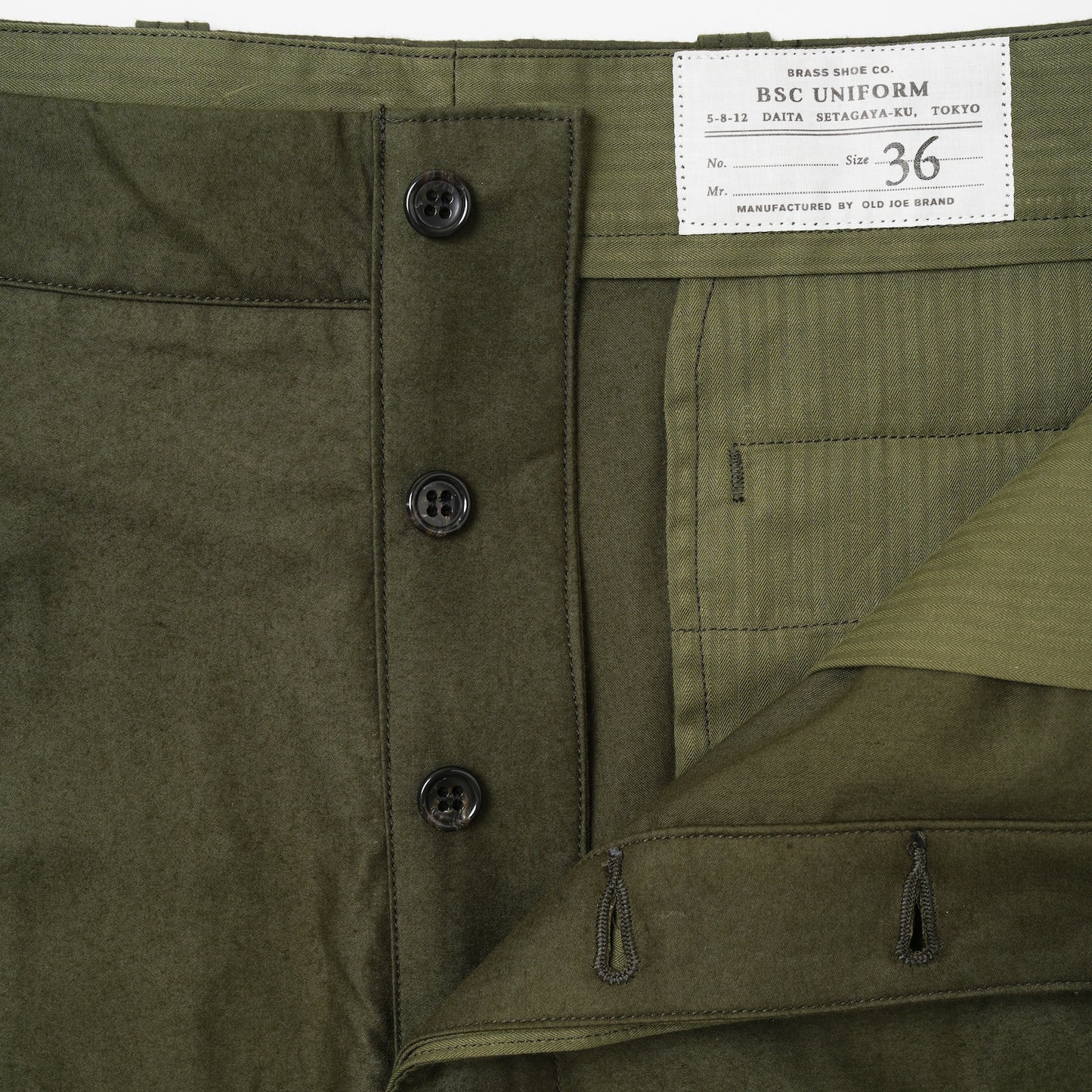 BSC Uniform "Light Moleskin French Work Pants" Olive