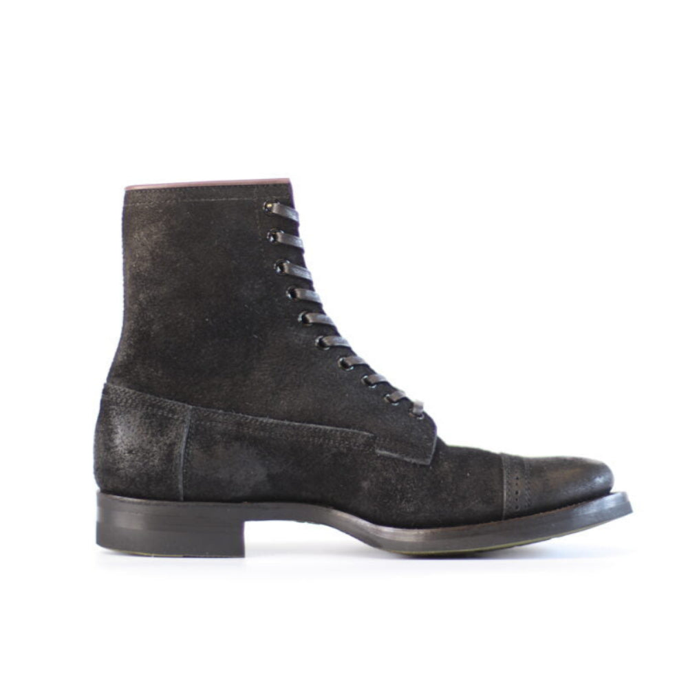 Conrad Boots Waxed Horse Suede Black