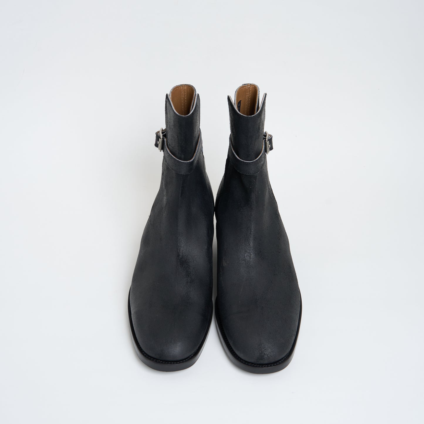 Jodhpur Boots Black Waxed Uneven Calf Suede  CN-Standard