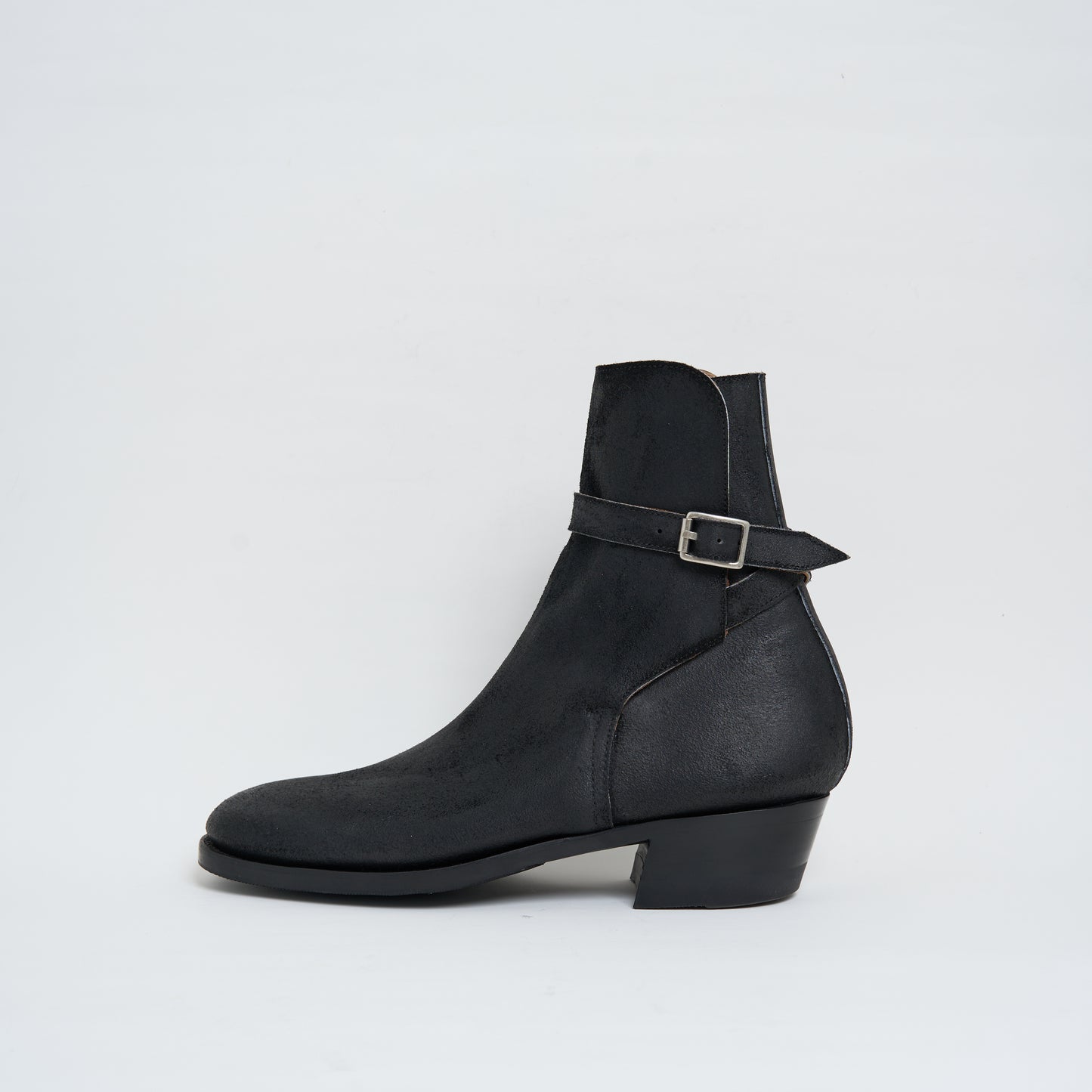 Jodhpur Boots Black Waxed Uneven Calf Suede  CN-Standard