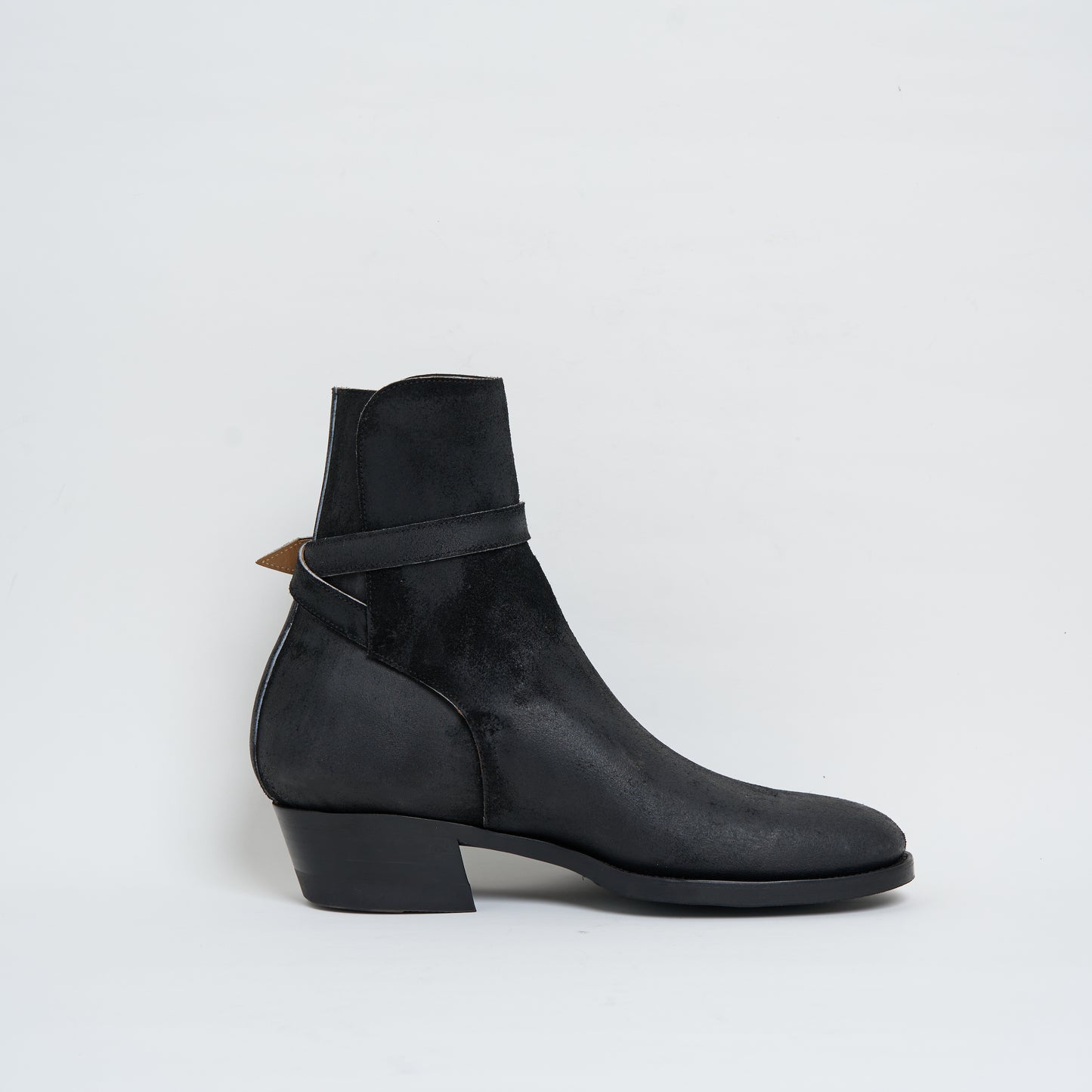 Jodhpur Boots Black Waxed Uneven Calf Suede  CN-Standard