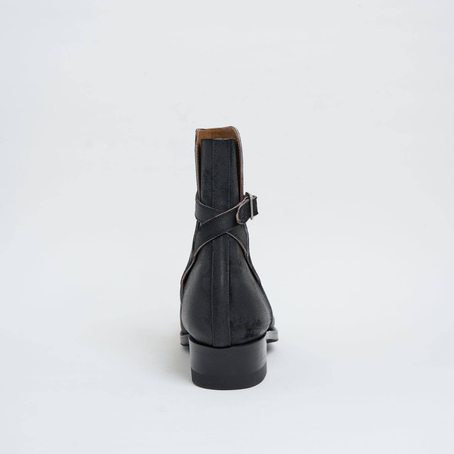 Jodhpur Boots Black Waxed Uneven Calf Suede  CN-Standard
